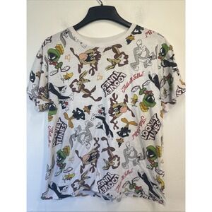 Looney Tunes Vintage 90s Sylvester Graphic T-Shirt L Y2K Taz Bugs Bunny Cartoon